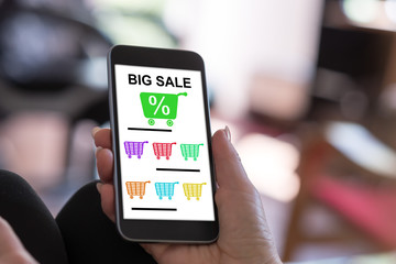 Big sale concept on a smartphone