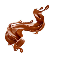 Splash of chocolate 3d illustration, 3d rendering.
