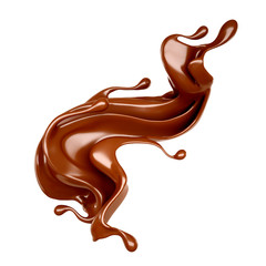 Splash of chocolate 3d illustration, 3d rendering.