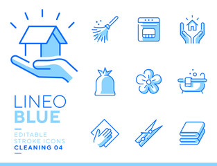 Lineo Blue - Cleaning and Housework line icons