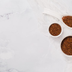 Flat lay rice composition with copyspace