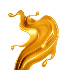 Caramel splash 3d illustration, 3d rendering.