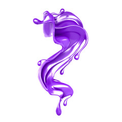 Splash of magenta paint. 3d illustration, 3d rendering.