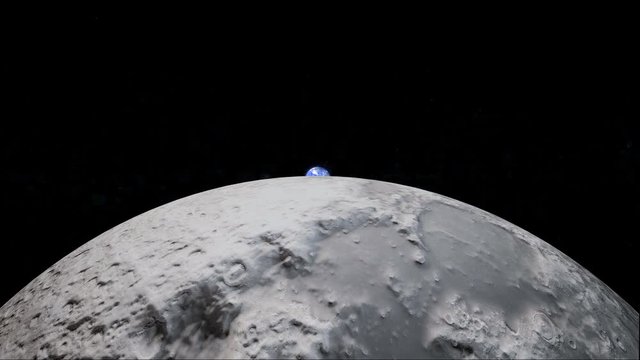 Earth rise from the moon. Inspired by Apollo 8. Clip contains Milkey Way, earth and the moon. 3D generated