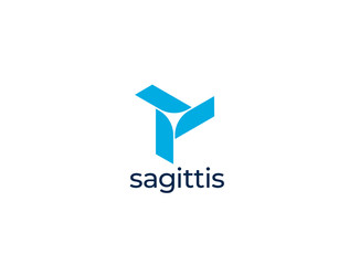 Modern strong dynamic tech logo template. Abstract propeller, three blades, universal vector logotype.