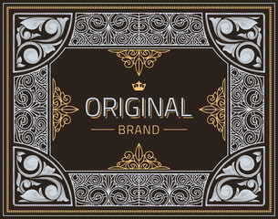 Vintage decorative ornate label design