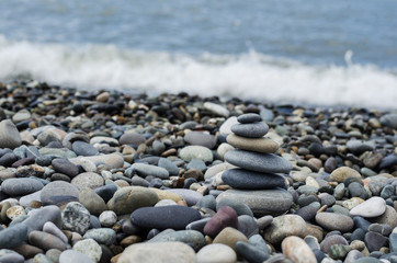 sea coast with pebbles