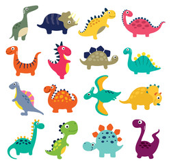 Estores personalizados con tu foto Funny cartoon dinosaurs collection. Vector illustration