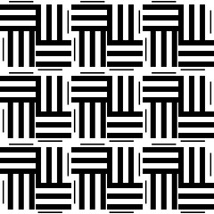 Modern line art texture background. Seamless monochromatic pattern with black and white stripes