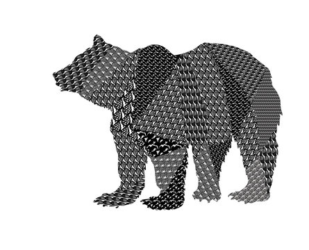 image of a black and white silhouette of a bear in Zen art style