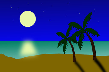 砂浜の風景　イラスト