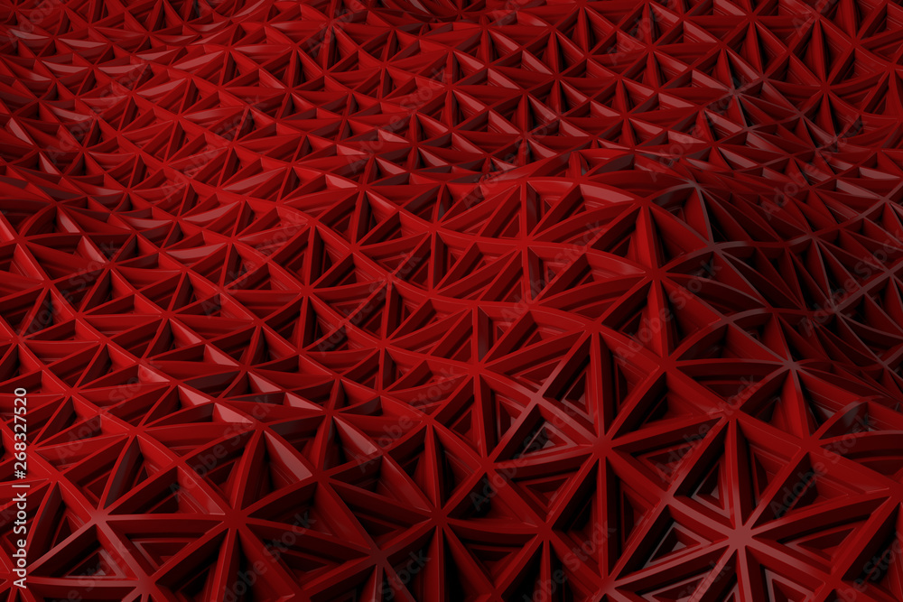 Poster 3d render plastic background with reflections. displacement surface. random patterns extruded from t