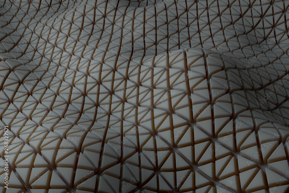 Poster ....3d render background with oraganic light scattering. displacement surface. random patterns extru