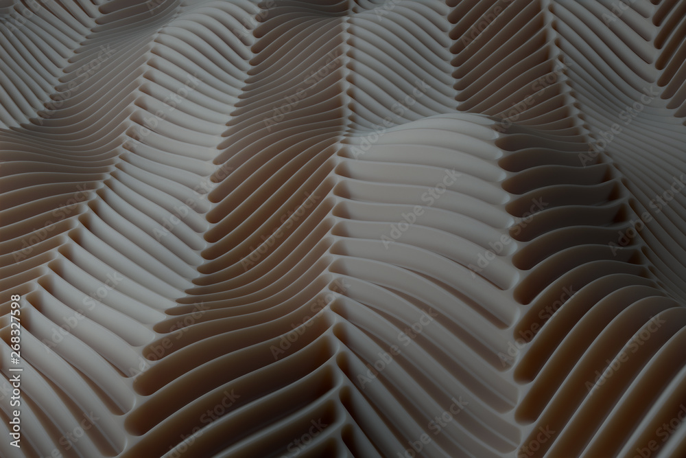 Poster ....3d render background with oraganic light scattering. displacement surface. random patterns extru