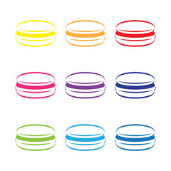 Macaron dessert icon vector