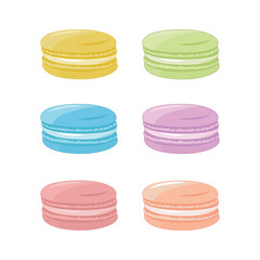 Macaron dessert icon vector