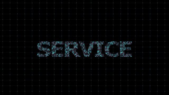 The word "Service", with a digital binary code, digital coding, computational operation, IT sphere