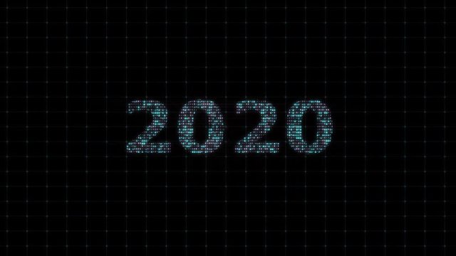 Digital animation 2020, with digital binary code, digital coding, computational operation, IT sphere