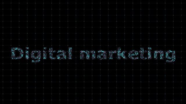 Digital marketing, with digital binary code, digital coding, computational operation, IT sphere