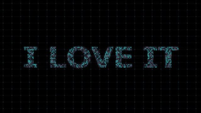 I love IT, with digital binary code, digital coding, computational operation, IT sphere