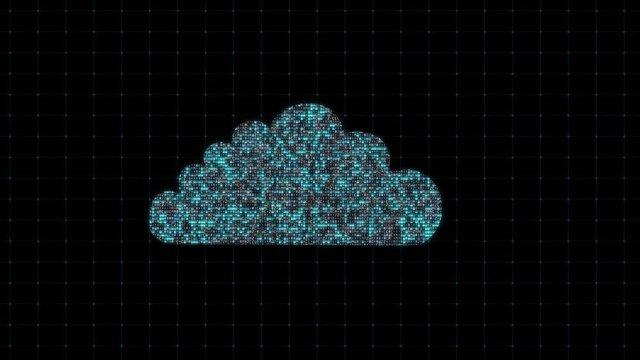 Cloud with binary code, binary code, computational operation, background for IT sphere