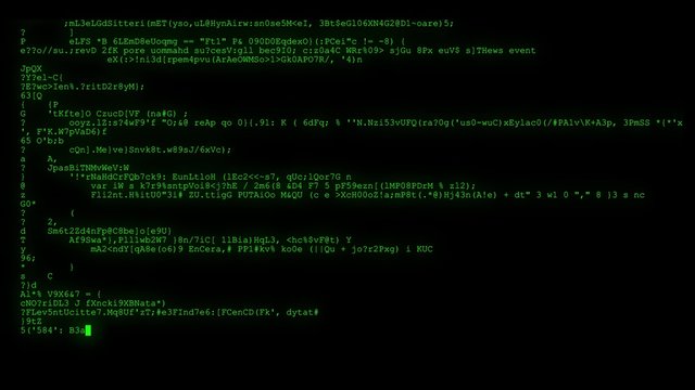 encrypted programming security hacking code data flow stream on display new quality numbers letters coding techno joyful video 4k stock image