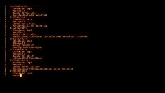 encrypted programming security hacking code data flow stream on display new quality numbers letters coding techno joyful video 4k stock image