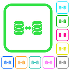 Syncronize databases vivid colored flat icons