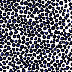 Vector leopard blue and gold texture. Seamless pattern
