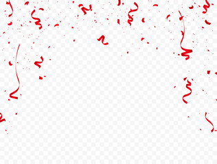 Confetti background Beautifully arranged red Illustration of various celebrations