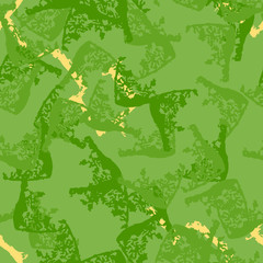 Forest UFO camouflage of various shades of green and yellow colors