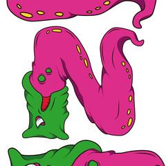 cool alphabet for horror movies. letter N