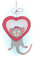 Chinese new year . Rat and mouse collection - vector silhouette