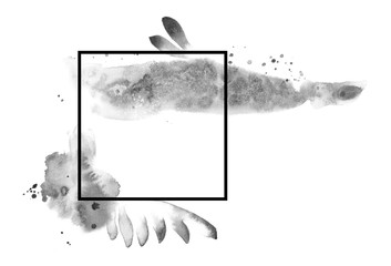 Black Ink Tattoo Hand Drawn Frame