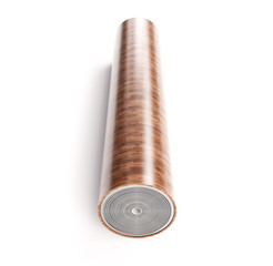 rolls of linoleum with wood texture. 3d illustration