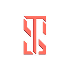 Uppercase letters T and S, Luxury, simple and elegant monogram design template. Good for labels and logos. Vector illustration. Vector Logo design. 3d text effect.