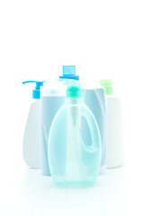 shampoo or hair conditioner bottle on white background