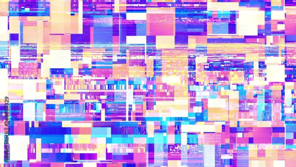 Poster Abstract fast flickering texture with noise artifacts codec. Looping video interference footage. Imitation of a Datamoshing video.