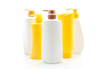 shampoo or hair conditioner bottle on white background
