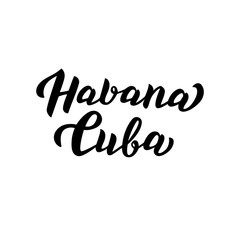 Fototapeta na wymiar Havana Cuba simple and stylish design. Trendy lettering text. Vector eps 10.