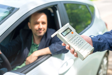 Driver due to being subject to test for alcohol content with use of breathalyzer