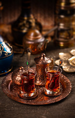 Fototapeta na wymiar Two cups of turkish tea