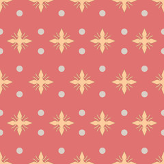 vector image with beautiful seamless pattern and circles on pink background