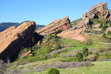 View of Red Rocks in the Rocky Mountains near Denver, Colorado