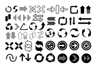 Arrow. Set of arrows. Pointer. Vector illustration isolated on white background