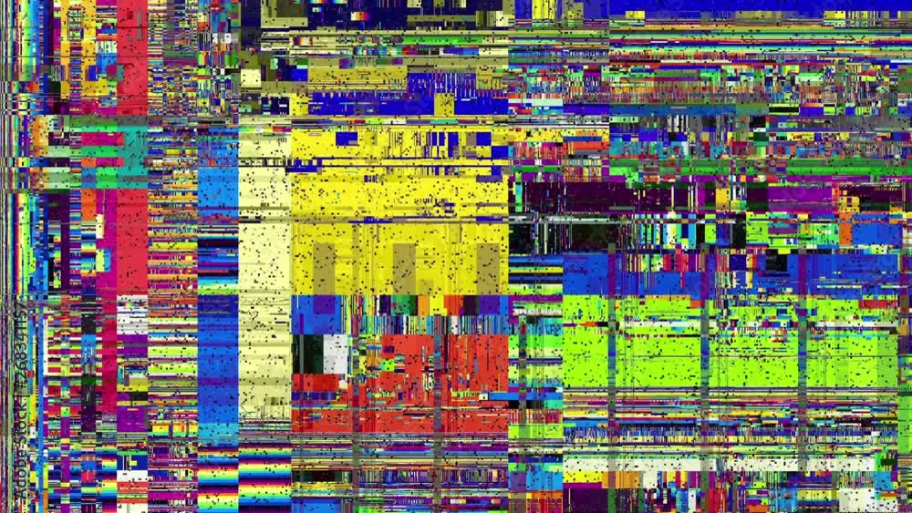Aufkleber Abstract fast flickering texture with noise artifacts codec. Looping video interference footage. Imitation of a Datamoshing video.