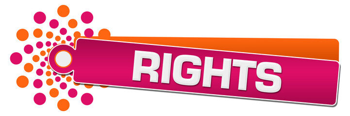 Rights Pink Orange Circular Label 