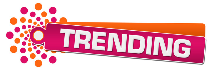 Trending Pink Orange Circular Label 