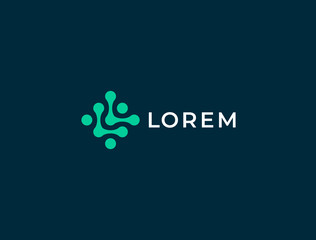 Abstract tech logo. Letter L logotype. Simple digital connection technology logo. Creative square flow shape modern icon for construction technology or logo template for digital communication concept.