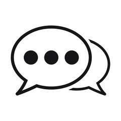 Speech bubble, speech balloon, chat bubble line art vector icon for apps and websites